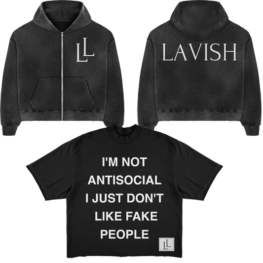 Antisocial Tee X LL Zip Hoodie